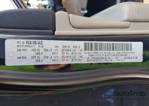 2016 Jeep Grand Cherokee Limited z USA, uszkodzony, nr VIN 1C4RJEBG4GC352146